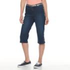 Women's Gloria Vanderbilt Sasha Belted Denim Skimmer Capris, Size: 12, Brt Blue