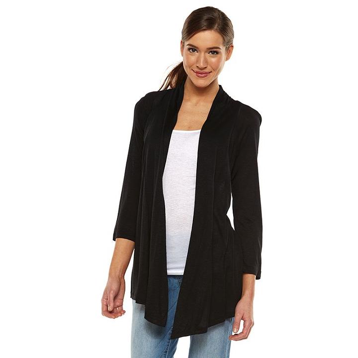 Women's Ab Studio Open-front Cardigan, Size: Xlrg Av/rg, Black