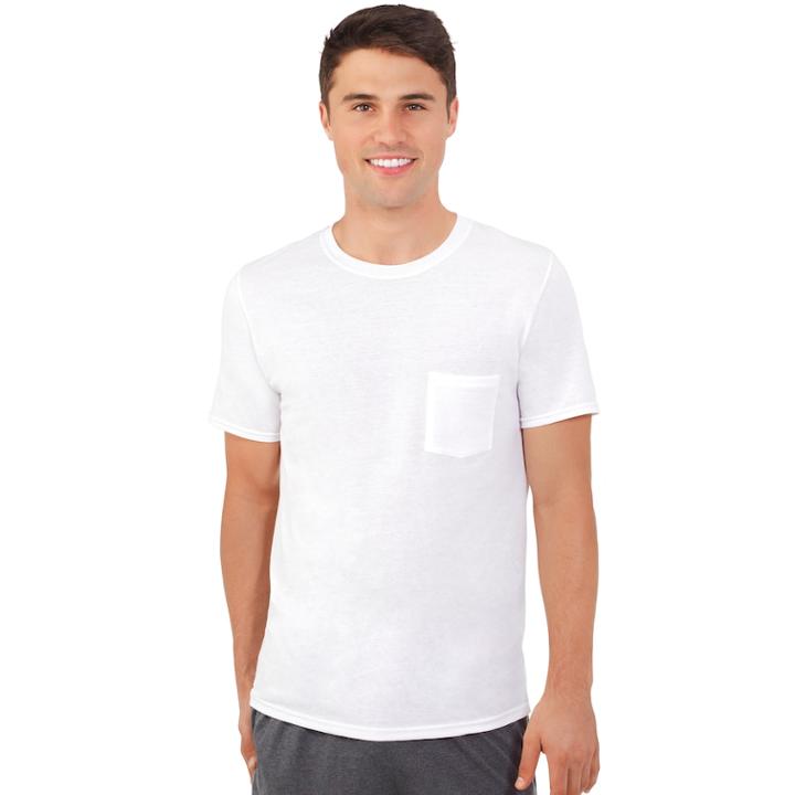 Men's Fruit Of The Loom&reg; Signature Men's Breathable Pocket Tee, Size: Medium, White