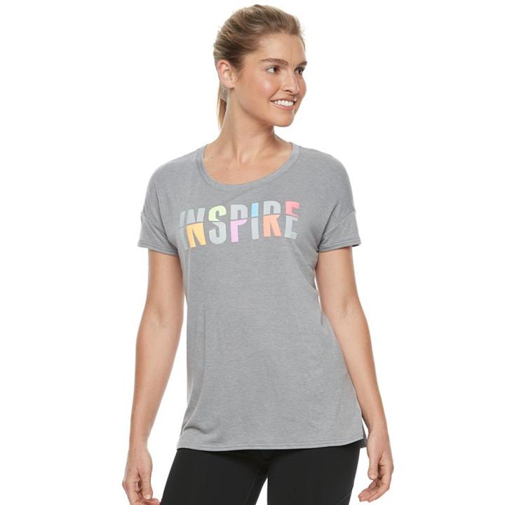 Women's Tek Gear&reg; Short Sleeve Graphic Tee, Size: Small, Turquoise/blue (turq/aqua)