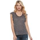 Women's Juicy Couture Embellished Flutter Tee, Size: Xl, Med Grey