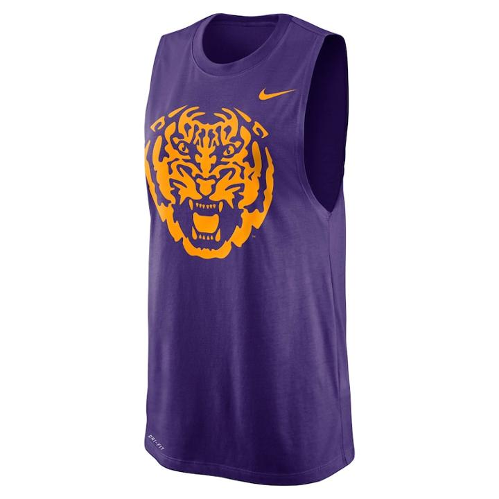 Women's Nike Lsu Tigers Dri-fit Muscle Tee, Size: Xxl, Purple