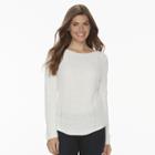 Petite Croft & Barrow&reg; Transfer Stitch Sweater, Women's, Size: Xl Petite, Natural