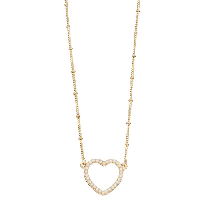 Lc Lauren Conrad Simulated Pearl Heart Necklace, Women's, White