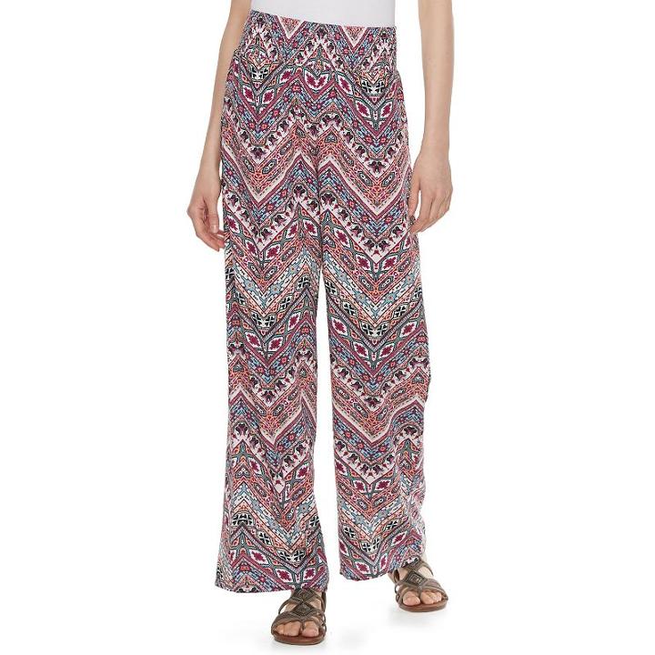 Juniors' Joe B Print Palazzo Pants, Girl's, Size: Large, White Oth