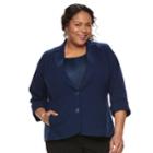 Plus Size Napa Valley Linen Jacket, Women's, Size: 20 W, Blue (navy)