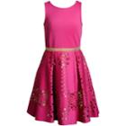 Girls 7-16 Emily West Laser Cut Metallic Fit & Flare Dress, Size: 12, Pink
