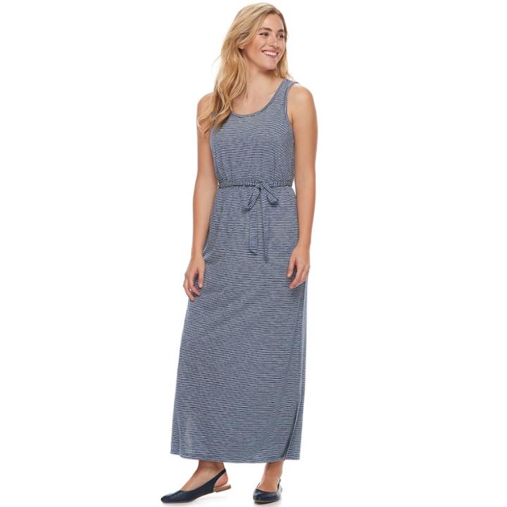 Women's Sonoma Goods For Life&trade; Slubbed Maxi Dress, Size: Xl, Dark Blue