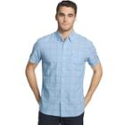 Men's Izod Classic-fit Windowpane Chambray Woven Button-down Shirt, Size: Medium, Brt Blue