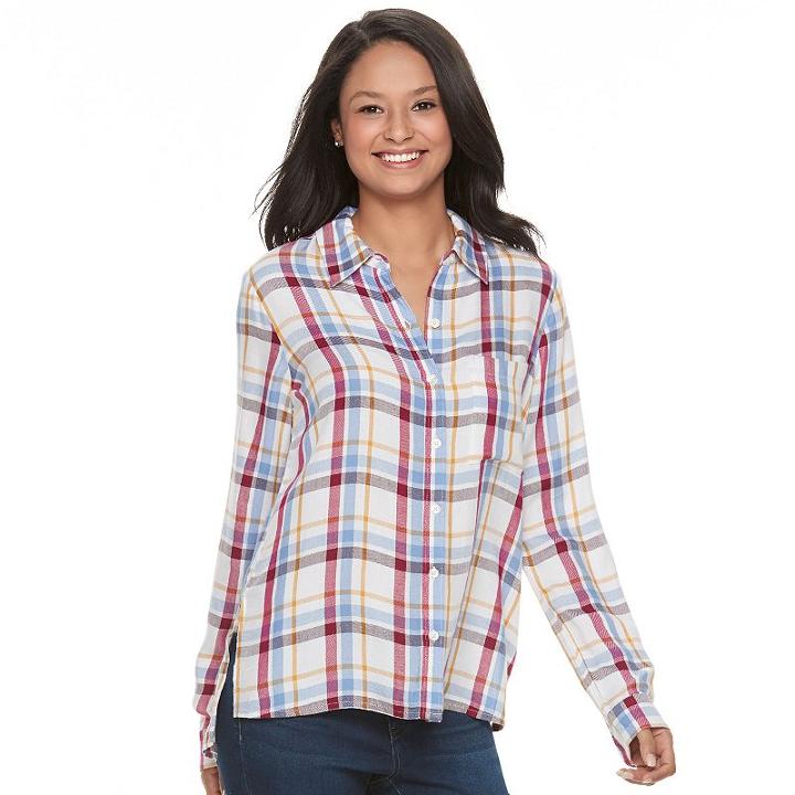 Juniors' So&reg; High-low Shirt, Girl's, Size: Small, Natural