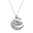 Sterling Silver I Love You To The Moon And Back Pendant Necklace, Women's, Size: 18, Grey