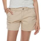Juniors' Unionbay Elsie Stretch Twill Midi Shorts, Teens, Size: 15, Beig/green (beig/khaki)