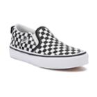 Vans Asher Boys' Checker Slip On Skate Shoes, Size: 12, Black