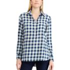 Women's Chaps Plaid Twill Shirt, Size: Large, Blue