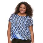 Plus Size Dana Buchman Split Back Layered Top, Women's, Size: 3xl, Blue