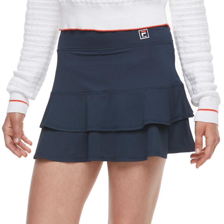 Women's Fila Sport&reg; Pique Tiered Ruffle Skort, Size: Small, Blue (navy)