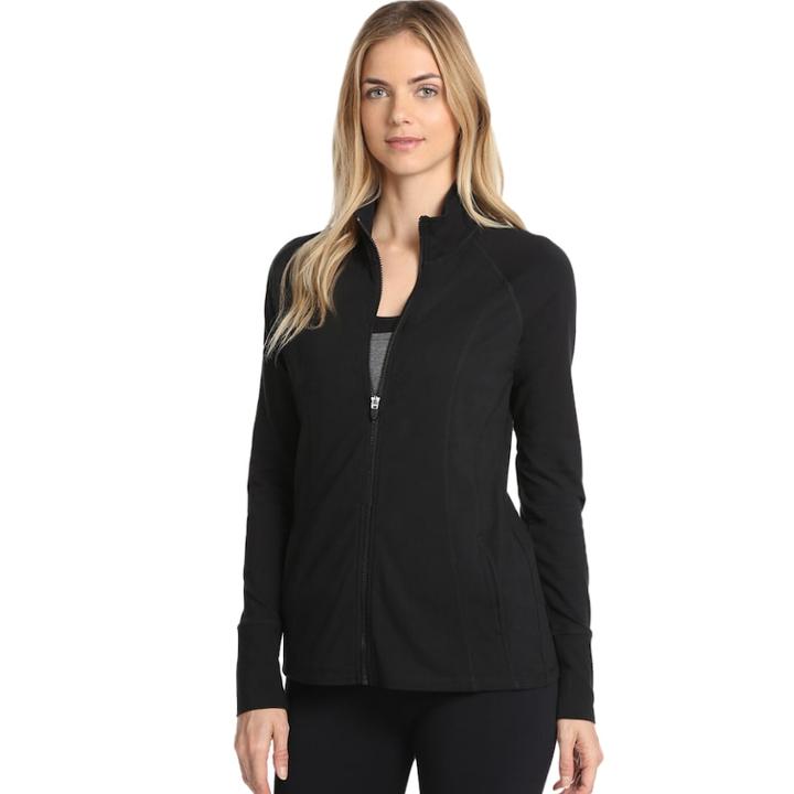 Women's Danskin Mock Neck Jacket, Size: Medium, Black