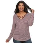 Juniors' Plus Size So&reg; Crisscross Top, Teens, Size: 2xl, Red