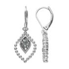 Dana Buchman Beaded Marquise Nickel Free Drop Earrings, Women's, Silver