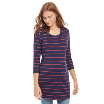 Maternity Oh Baby By Motherhood&trade; Striped Tunic, Women's, Size: Small, Blue (navy)