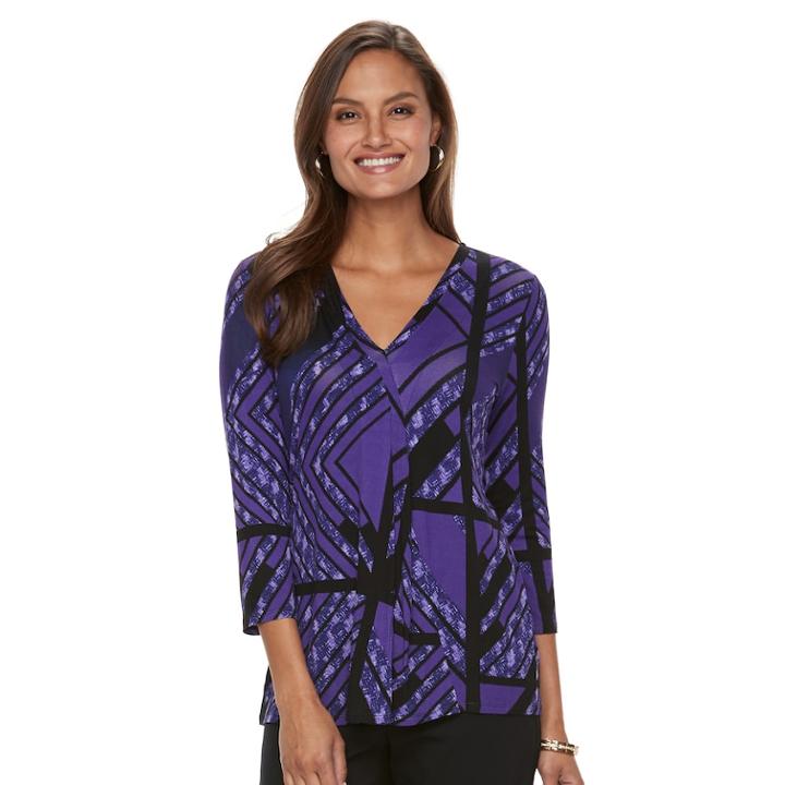 Women's Dana Buchman Release-pleat Top, Size: Xl, Purple