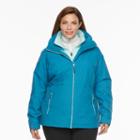 Plus Size Columbia Crystal Slope Hooded 3-in-1 Systems Jacket, Women's, Size: 1xl, Blue