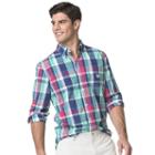 Big & Tall Chaps Classic-fit Patterned Button-down Shirt, Men's, Size: 3xl Tall, Green