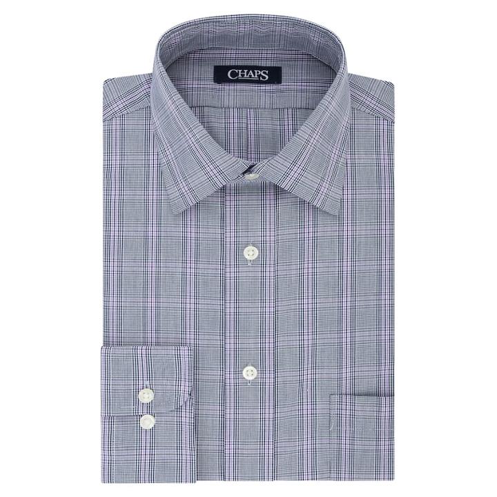 Men's Chaps Regular-fit No-iron Stretch Spread-collar Dress Shirt, Size: 15-32/33, Blackwatch Plaid