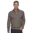 Men's Croft & Barrow&reg; True Comfort Classic-fit Quarter-zip Sweater, Size: Medium, Dark Brown