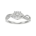10k White Gold 1/4 Carat T.w. Diamond Swirl Ring, Women's, Size: 7