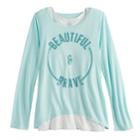 Girls 7-16 & Plus Size So&reg; Racerback Tank Top & Long Sleeve Tee Set, Size: 14, Light Blue