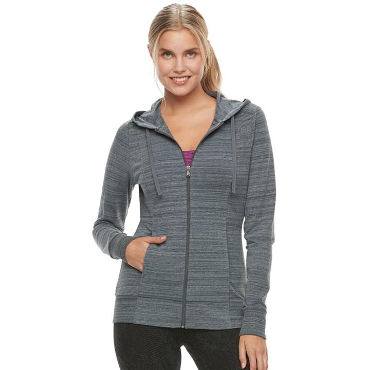 Tek Gear, Women's ® Dry Tek Long Sleeve Hoodie, Size: Medium, Dark Grey