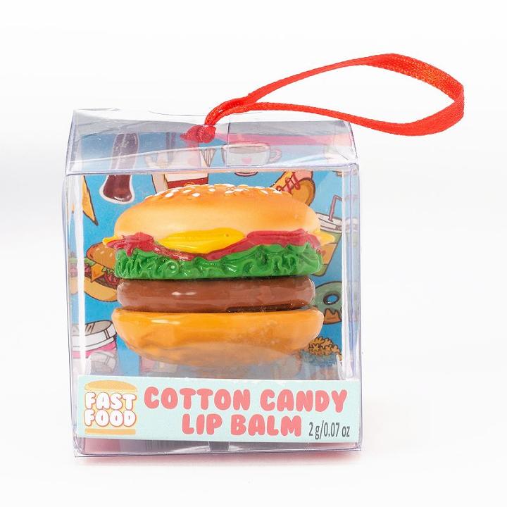 Fast Food Burger Cotton Candy Lip Balm - Girls