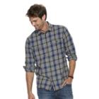 Men's Sonoma Goods For Life&trade; Modern-fit Flannel Shirt, Size: Medium, Blue