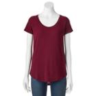 Juniors' So&reg; Raglan Short Sleeve Tee, Girl's, Size: Small, Dark Pink