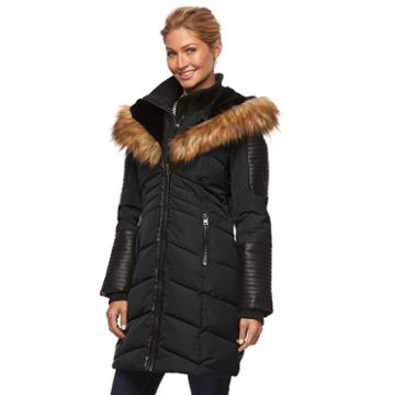 Women's Triple Star Hooded Puffer Parka, Size: Small, Black