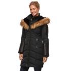 Women's Triple Star Hooded Puffer Parka, Size: Small, Black