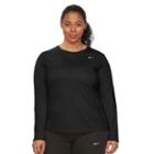 Plus Size Nike Ext Miler Dri-fit Running Tee, Women's, Size: 1xl, Grey (charcoal)