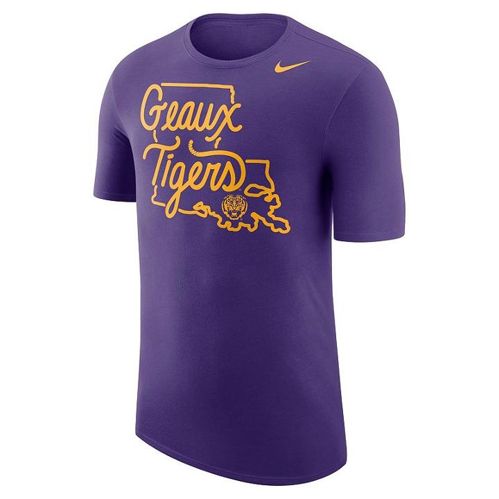 Men's Nike Lsu Tigers Local Elements Tee, Size: Large, Purple