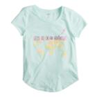 Girls 7-16 & Plus Size So&reg; Curve Hem Shiny Graphic Tee, Size: 14 1/2, Light Blue