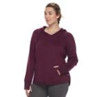 Plus Size Tek Gear&reg; Fleece-lined V-neck Hoodie, Women's, Size: 2xl, Drk Purple
