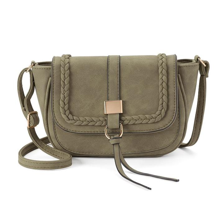 Kiss Me Couture Braided Crossbody Bag, Women's, Green