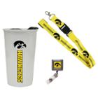 Iowa Hawkeyes Badge Holder, Lanyard & Tumbler Job Pack, Adult Unisex, Multicolor