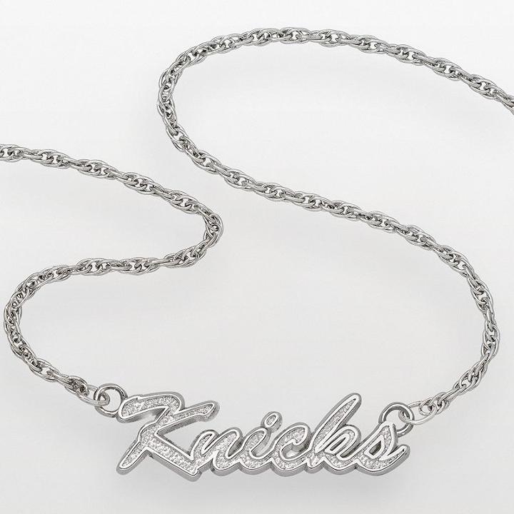 New York Knicks Sterling Silver Script Necklace, Women's