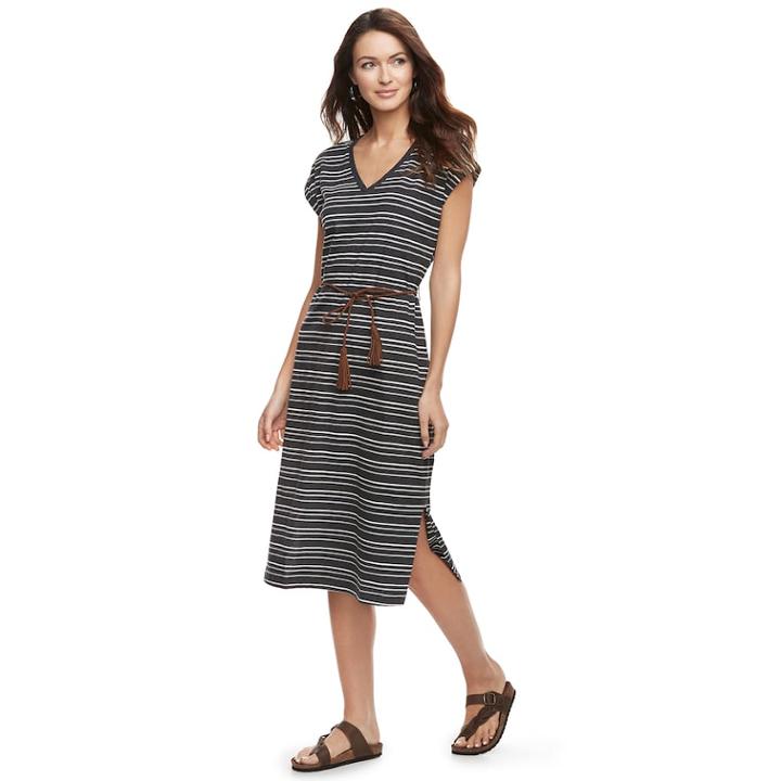 Women's Sonoma Goods For Life&trade; V-neck Midi Dress, Size: Xxl, Black