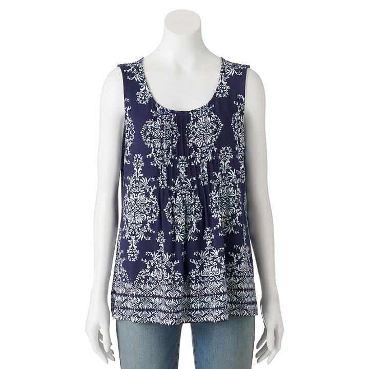 Women's Croft & Barrow Scoopneck Tank, Size: Small, Blue