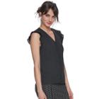 Women's Elle&trade; Flutter Top, Size: Small, Black