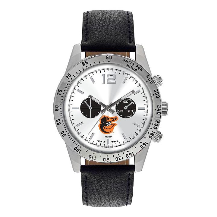 Game Time, Men's Baltimore Orioles Letterman Watch, Black