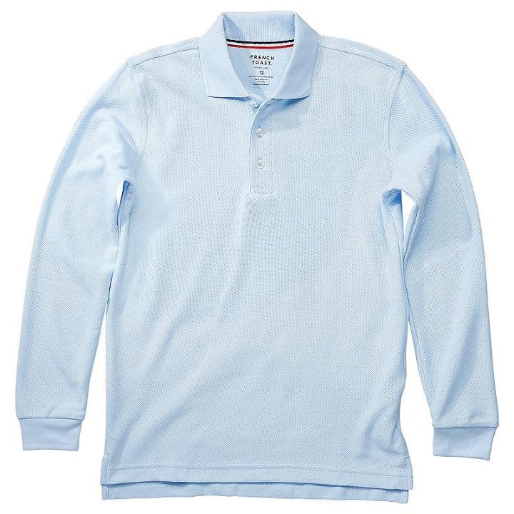 Boys 4-20 French Toast School Uniform Long-sleeve Pique Polo, Boy's, Size: 6-7, Blue