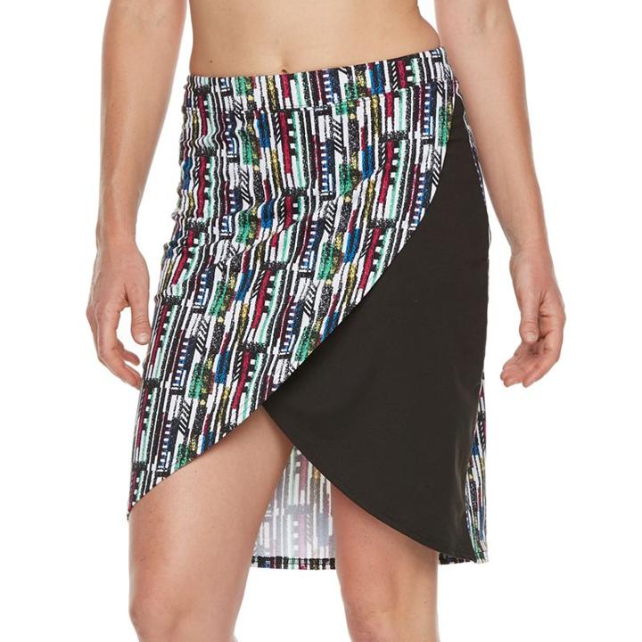 Women's Soybu Printed High-low Skirt, Size: Large, White Oth